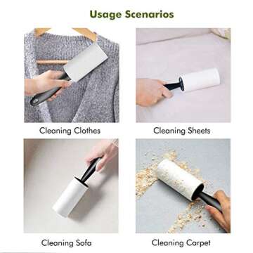 Degbit Lint Rollers for Pet Hair, [Upgraded Handles, Extra Sticky] Pet Hair Remover, Lint Remover [300 Sheets/5 Refills], Lint Roller Set Brush for Dog & Cat Hair Removal, Clothes, Furniture, Laundry