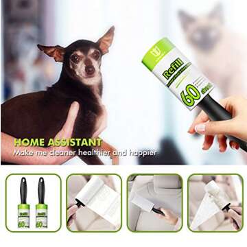 Degbit Lint Rollers for Pet Hair, [Upgraded Handles, Extra Sticky] Pet Hair Remover, Lint Remover [300 Sheets/5 Refills], Lint Roller Set Brush for Dog & Cat Hair Removal, Clothes, Furniture, Laundry