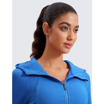 CRZ YOGA Women's Cropped Fleece Zip Up Hoodie