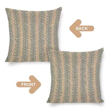 Woodperry in Blue High End Pillow Cover. Leafy Designer Pillow Cover. 18"x 18" Decorative Pillow Cover. Sofa Pillow Cover