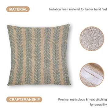 Woodperry in Blue High End Pillow Cover. Leafy Designer Pillow Cover. 18"x 18" Decorative Pillow Cover. Sofa Pillow Cover