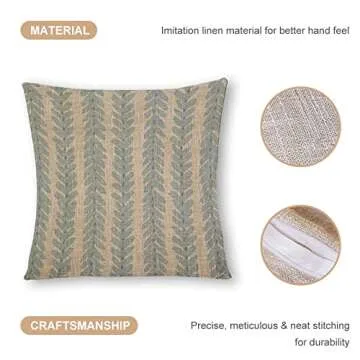 Woodperry in Blue High End Pillow Cover. Leafy Designer Pillow Cover. 18"x 18" Decorative Pillow Cover. Sofa Pillow Cover