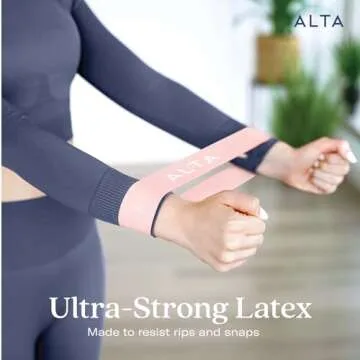 ALTA Mini Loop Bands for Exercise - Premium Durable Latex - Small Resistance Bands for Women, Booty Bands for Working Out, Leg Stretch Loops for Physical Therapy, Pilates Exercise Mini Bands Set