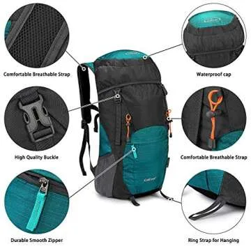 G4Free Lightweight Packable Hiking Backpack 40L