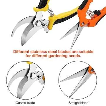 2 Pack Pruning Shears, Garden Shears, Stainless Steel Pruning Shears for Gardening, Garden Clippers, Gardening Tools Scissors with Soft Grip Handle