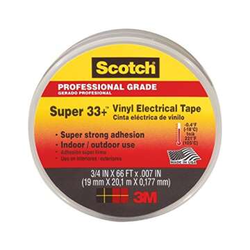 3M Scotch Super 33+ Vinyl Electrical Tape - 4-Pack of Durable Insulation Tape