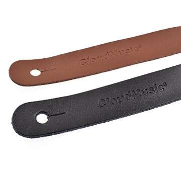 CLOUDMUSIC Ukulele Strap Guitar Strap Button Headstock Adapter 2pcs For Soprano Concert Tenor Baritone Ukulele Acoustic Guitar (black & brown)