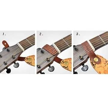 CLOUDMUSIC Ukulele Strap Guitar Strap Button Headstock Adapter 2pcs For Soprano Concert Tenor Baritone Ukulele Acoustic Guitar (black & brown)