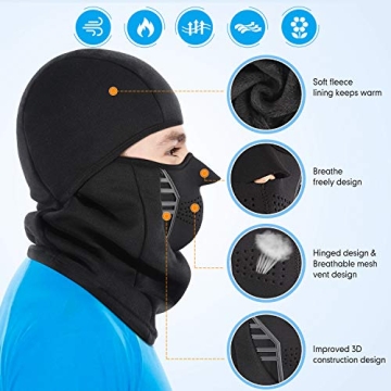 IRELIA Winter Windproof Fleece Ski Mask for All Activities