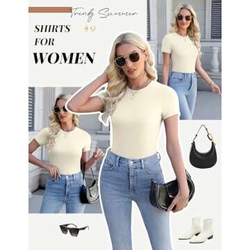 Ekouaer Womens Basic Tee Shirts 3 Pack Short Sleeve Crew Neck Slim Fit Thermal Underwear Tops Base Layer