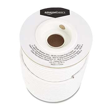 Amazon Basics 14-Gauge Audio Speaker Wire Cable - Durable 200ft White