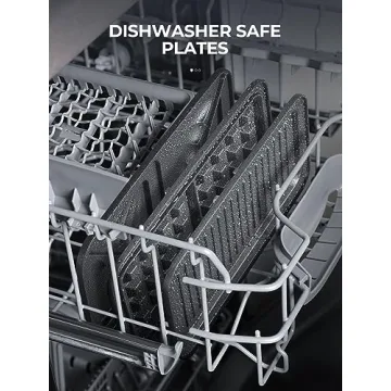 AMEGAT 3 in 1 Sandwich Maker, Waffle Maker with Removables Plates, Panini Press Waffle Iron Set with 5-gear Temperature Control, Non-stick Coating Cool Touch Handle Anti-skid Feet for Breakfast, 1200W