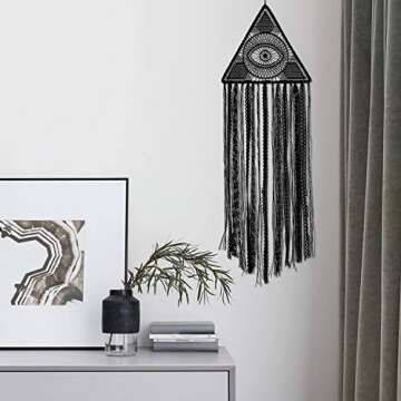 Dremisland Dream Catcher Evil Eye Dream Catchers Pure Black Dream Catcher Large Dream Catcher Boho Wall Haning Ornament Gift