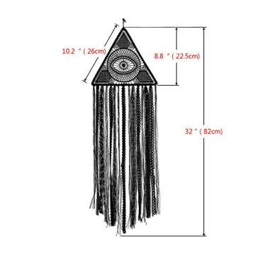 Dremisland Dream Catcher Evil Eye Dream Catchers Pure Black Dream Catcher Large Dream Catcher Boho Wall Haning Ornament Gift