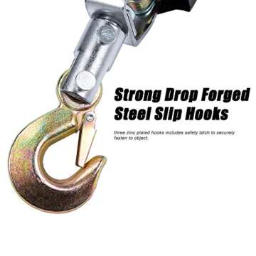 TBVECHI 5 Ton (10,000 LBS) Pulling Capacity Heavy Duty Power Puller Come Along Winch with 3 Hooks 2 Gears, Automotive Hoist Winch Puller, Recovery Gear, Hoist Winch Cable Stretcher Lift