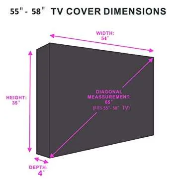 Indeed BUY Outdoor TV Cover 55" - 58" - with Bottom Cover - 600D Waterproof TV Cover and Weatherproof Dust-Proof Material,Protect Your LED, LCD, Plasma TV Screens