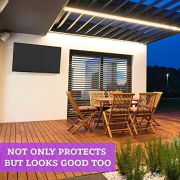 Indeed BUY Outdoor TV Cover 55" - 58" - with Bottom Cover - 600D Waterproof TV Cover and Weatherproof Dust-Proof Material,Protect Your LED, LCD, Plasma TV Screens