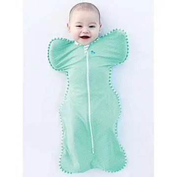 Love To Dream Swaddle UP Lite, Mint Stars, Allow Baby to Sleep in Their Preferred arms up Position for Self-Soothing, Snug fit Calms Startle Reflex, Small, 8-13 lbs.