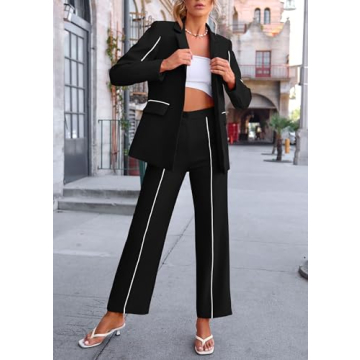 PRETTYGARDEN Women's Fall Spring 2 Piece Suit Set