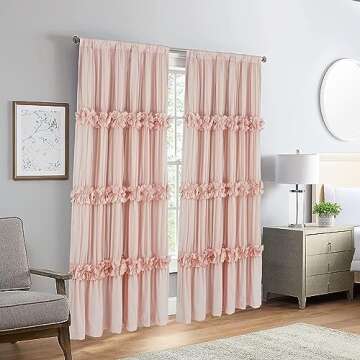 Homechoice Decor Thermal Insulated Blackout Window Curtains, 54" W x 84" L x 2 Panels, Boho Ruched W...
