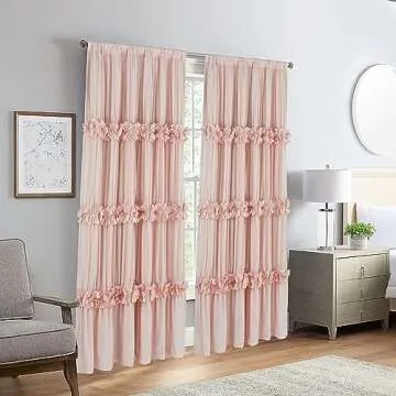 Homechoice Decor Thermal Insulated Blackout Window Curtains, 54" W x 84" L x 2 Panels, Boho Ruched W...