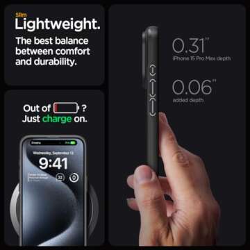 Spigen Thin Fit Case for iPhone 15 Pro Max - Black