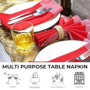 Cloth Napkins,Cotton Napkins,Christmas Dinner Napkins Cloth,Cloth Napkins Set of 4 Cotton, Napkins Cloth,Cloth Napkins Cotton,Cotton Dinner Napkins,Machine Washable Napkin 20x20 Red