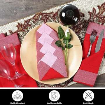 Cloth Napkins,Cotton Napkins,Christmas Dinner Napkins Cloth,Cloth Napkins Set of 4 Cotton, Napkins Cloth,Cloth Napkins Cotton,Cotton Dinner Napkins,Machine Washable Napkin 20x20 Red