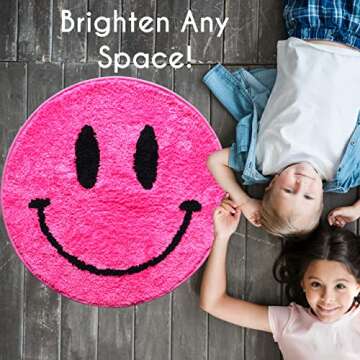 Evovee Hot Pink Bath Mat - Fun, Soft & Washable