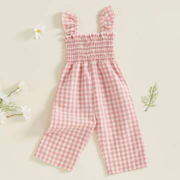 Cute Infant Girls Summer Jumpsuit Ruffle Halter Outfit