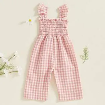 Cute Infant Girls Summer Jumpsuit Ruffle Halter Outfit