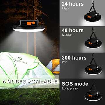 IODOO 10000mAh 4000LM Flashlight Portable LED Camping Lantern Rechargeable Light 30W with Magnet and...