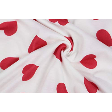 Valphsio Heart Prints Long Sleeve Womens Blouse Red