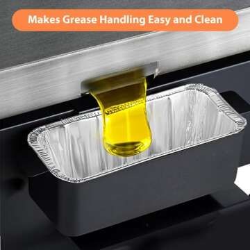 Whaleme 50-Pack Blackstone Griddle Accessories 5017 Grease Cup Liners, Aluminum Foil Drip Pan Grease Catcher Cup Liner for Blackstone 17, 22, 28, 36 Inch Griddle, Disposable Grill Grease Tray