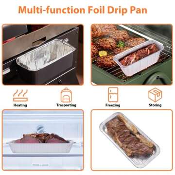 Whaleme 50-Pack Blackstone Griddle Accessories 5017 Grease Cup Liners, Aluminum Foil Drip Pan Grease Catcher Cup Liner for Blackstone 17, 22, 28, 36 Inch Griddle, Disposable Grill Grease Tray