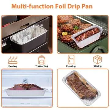 Whaleme 50-Pack Blackstone Griddle Accessories 5017 Grease Cup Liners, Aluminum Foil Drip Pan Grease Catcher Cup Liner for Blackstone 17, 22, 28, 36 Inch Griddle, Disposable Grill Grease Tray