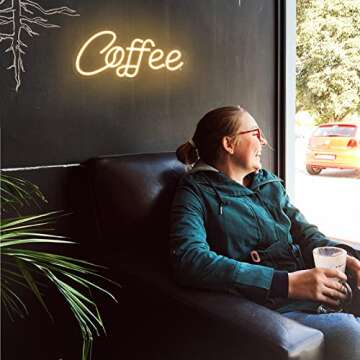 KANAYA Warm White Coffee Neon Sign USB Powered Decor