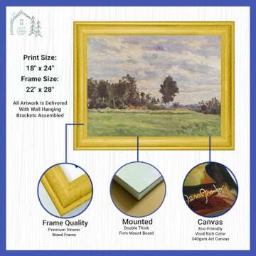 Lost Cabin Landscape in the Ile De France by Paul Cezanne | Canvas in Gold Beveled Frame | Fine Artw...