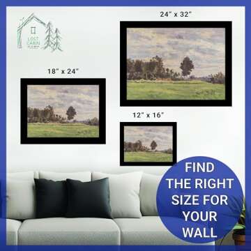 Lost Cabin Landscape in the Ile De France by Paul Cezanne | Canvas in Gold Beveled Frame | Fine Artwork Painting Reproduction | Framed Wall Art Decor Poster Gift | Image: 18x24 Frame: 22x28