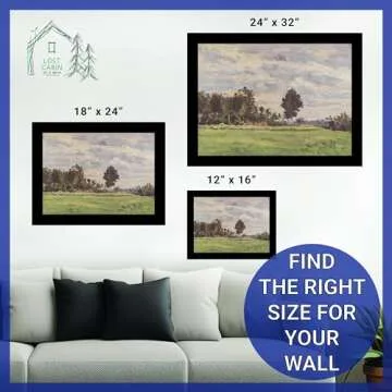 Lost Cabin Landscape in the Ile De France by Paul Cezanne | Canvas in Gold Beveled Frame | Fine Artwork Painting Reproduction | Framed Wall Art Decor Poster Gift | Image: 18x24 Frame: 22x28