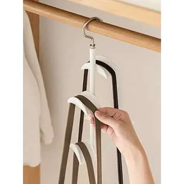 Purse Hanger for Closet - Rotating Handbag Hanging Hook Bag Storage Space Saver with 4 Hooks, Hanging Organizer for Scarf Handbag Belt