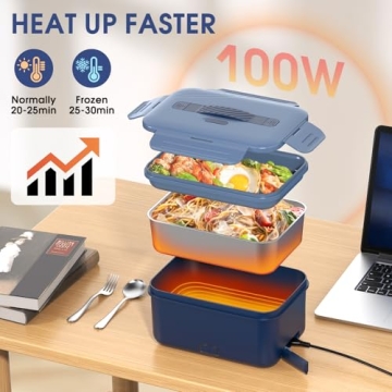 Carsolt Electric Lunch Box - Portable 100W Food Heater for Car and Office