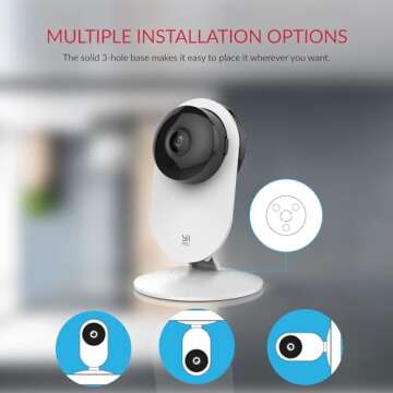 YI 4pc Home Camera, 1080p Wi-Fi IP Security Surveillance Smart System with Night Vision, Baby Monitor