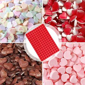 Webake Mini Heart Mold - Premium Silicone Gummy Candy and Chocolate Baking Tray for Treats