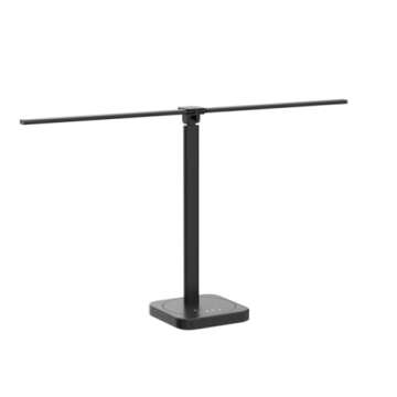 Mostorlit Double Head Led Desk Lamp, Eye Caring Double Swing Arm Table Lamps, USB Powered Reading Light, Lamp with 5 Steps Dimming and 5 Colors for Home, Office, Bedroom, Dormitory/Black