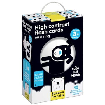 Banana Panda High Contrast Baby Flash Cards - 10 Large Black and White Double-Sided Cards - Designed...