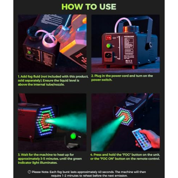 IMONE 72-LED Fog Machine - Colorful Smoke Effects for Events
