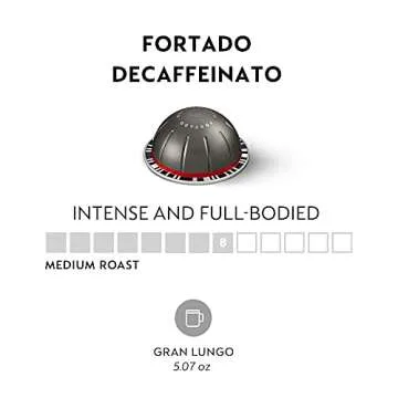 Nespresso Fortado Decaf Pods, Rich Flavor 30-Count