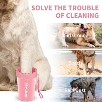 Dog Paw Cleaner, Washer, Buddy Muddy Pet Foot Cleaner for Small Medium Large Breed Dogs/Cats (with 3...