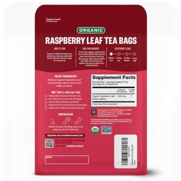FGO Organic Red Raspberry Leaf Tea, 20 Eco-Conscious Tea Bags, Caffeine Free, Packaging May Vary (Pack of 1)